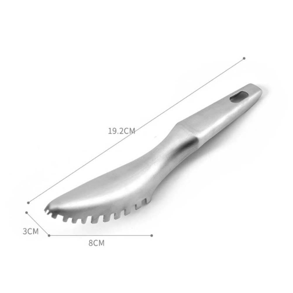 2pcs Household Kitchen Stainless Steel Scale Scraper Scale Remover Mannual Multifunctional Kitchen Gadget (Silver)