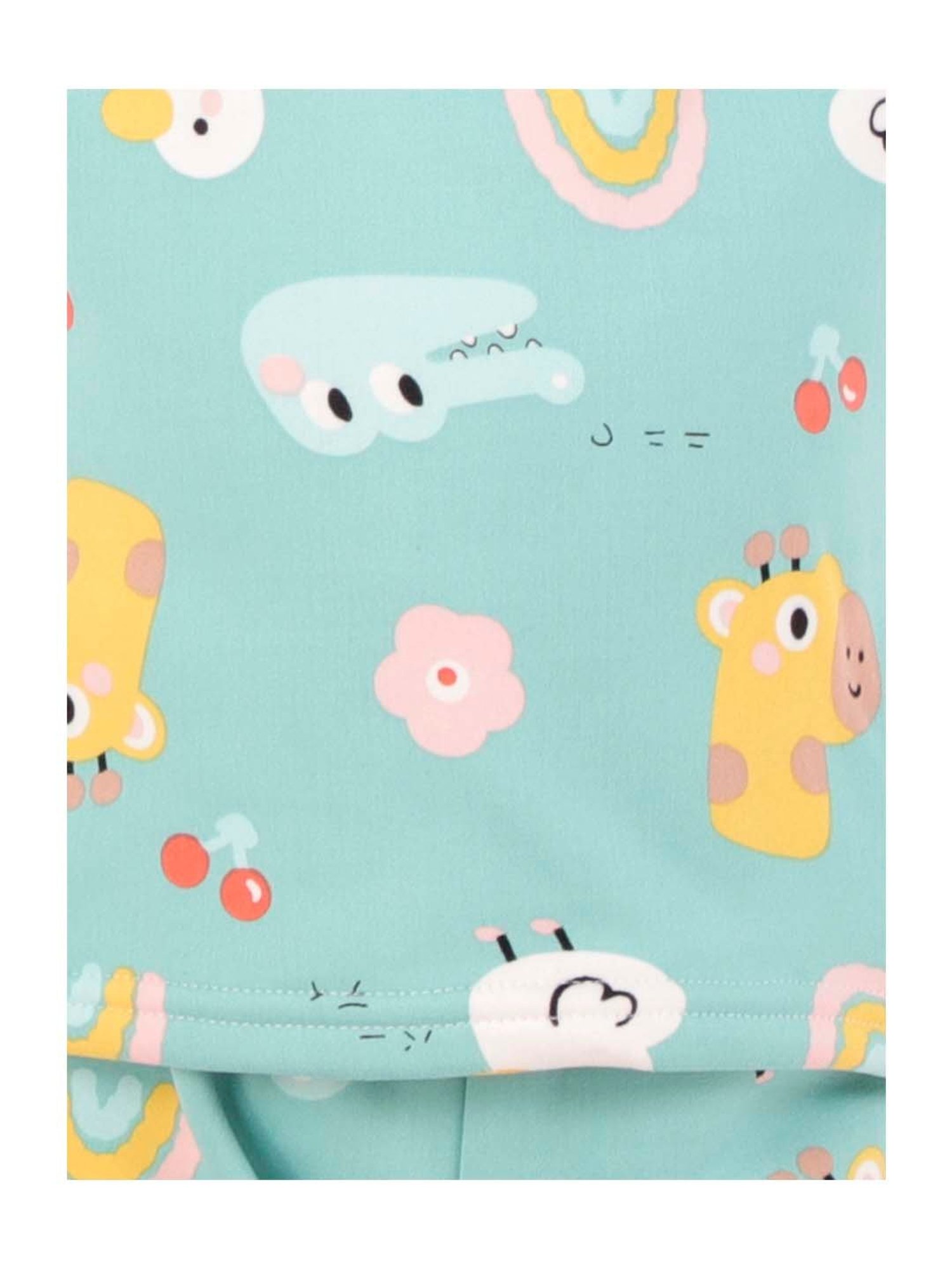 Ahhaaaa Kids Aqua Green Printed Sweatshirt with Joggers