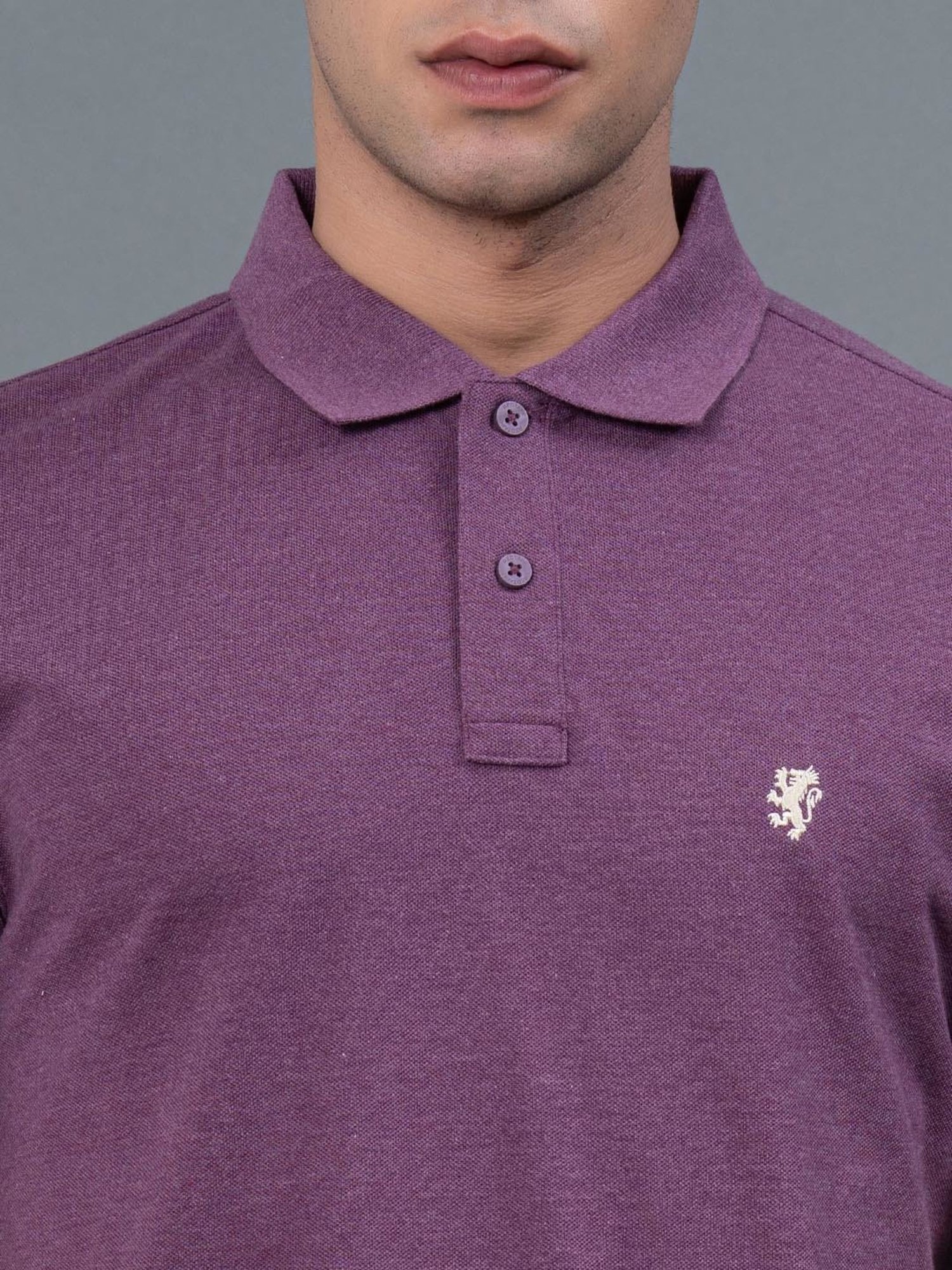 Red Tape Mauve Melange Regular Fit Polo T-Shirt