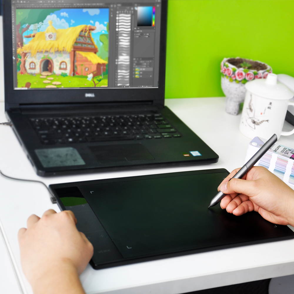 VEIKK A30 V2 10x6 inch Digital Graphics Drawing Tablet Pen Tablet with Battery-Free Passive Pen and Smart TouchPad & 4 Touch Keys(8192 Levels Pressure)