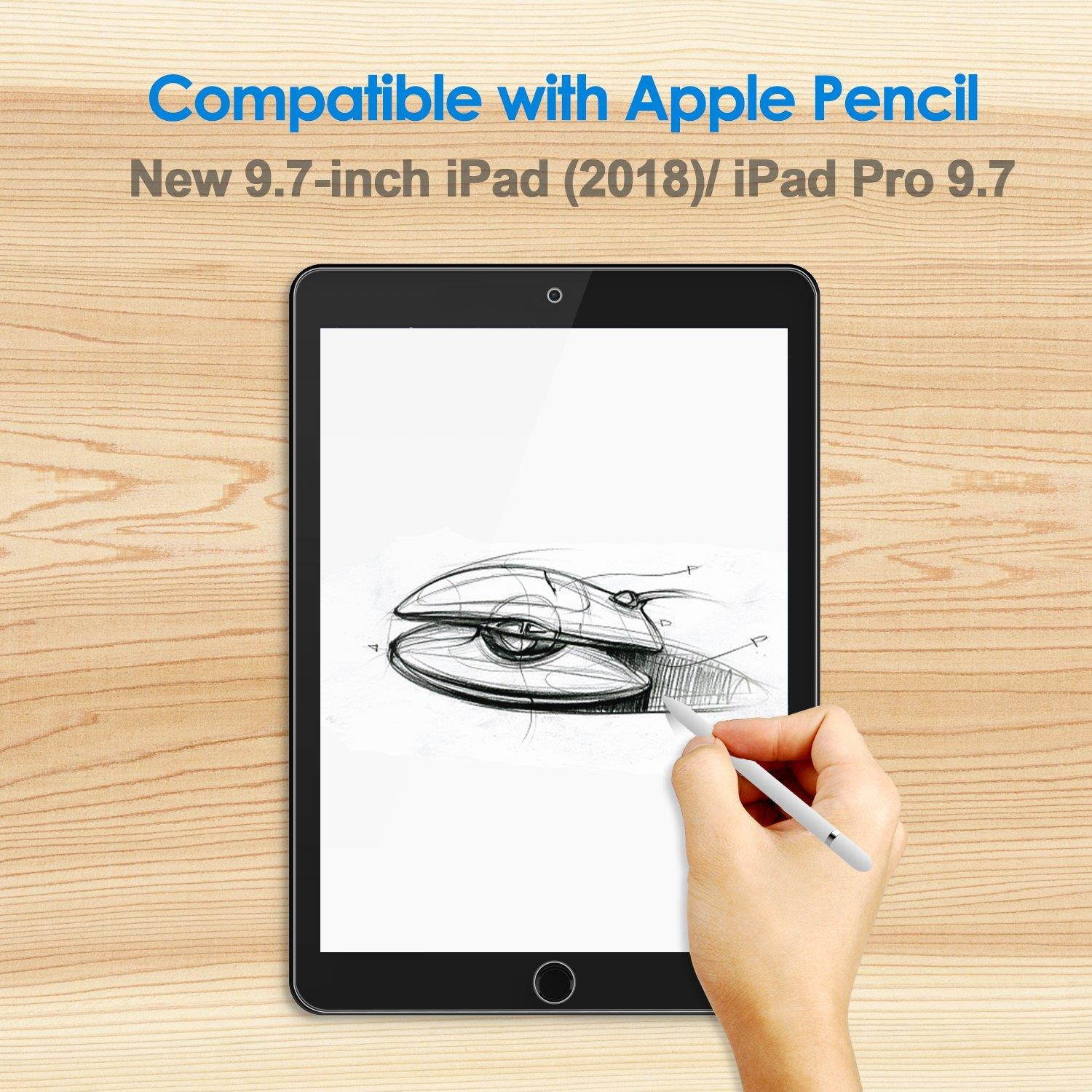 JETech iPad 2017 9.7-inch, iPad Air, iPad Air 2, iPad Pro 9.7 Tempered Glass Screen Protector Film - 0338