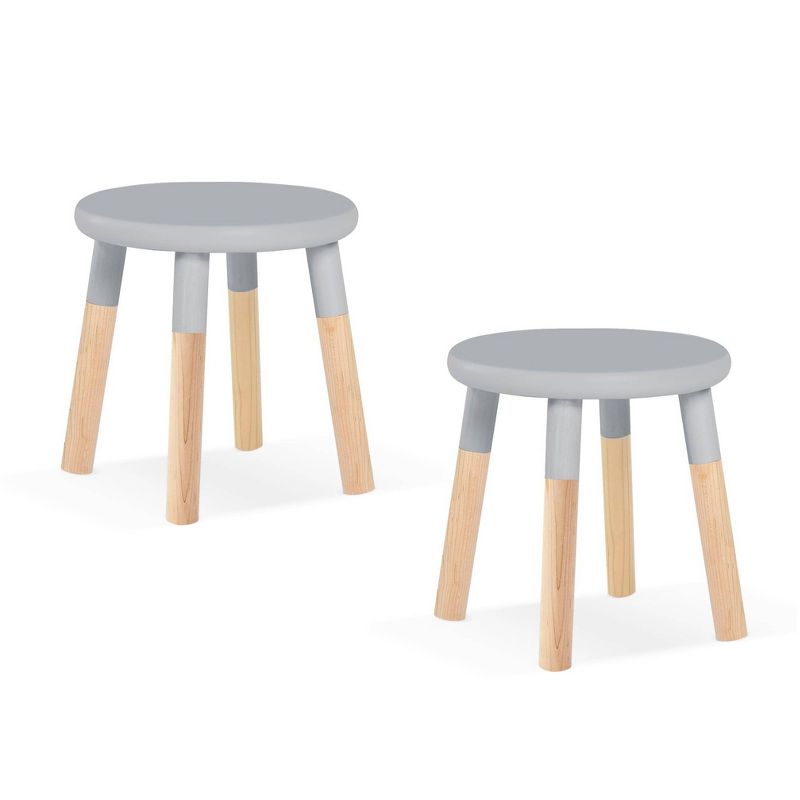 Set of 2 Peewee Wood Veneer Kids' Chairs Maple/Gray - Nico & Yeye