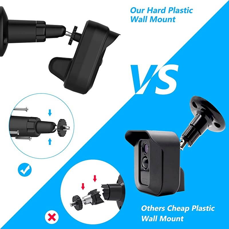 XT2 Camera Wall Mount Bracket Weather Proof 360&deg; Protective Plastic Housing Cover Case and Adjustable Mount for XT XT2 Indoor Outdoor Home Security Camera System Black5 Packs