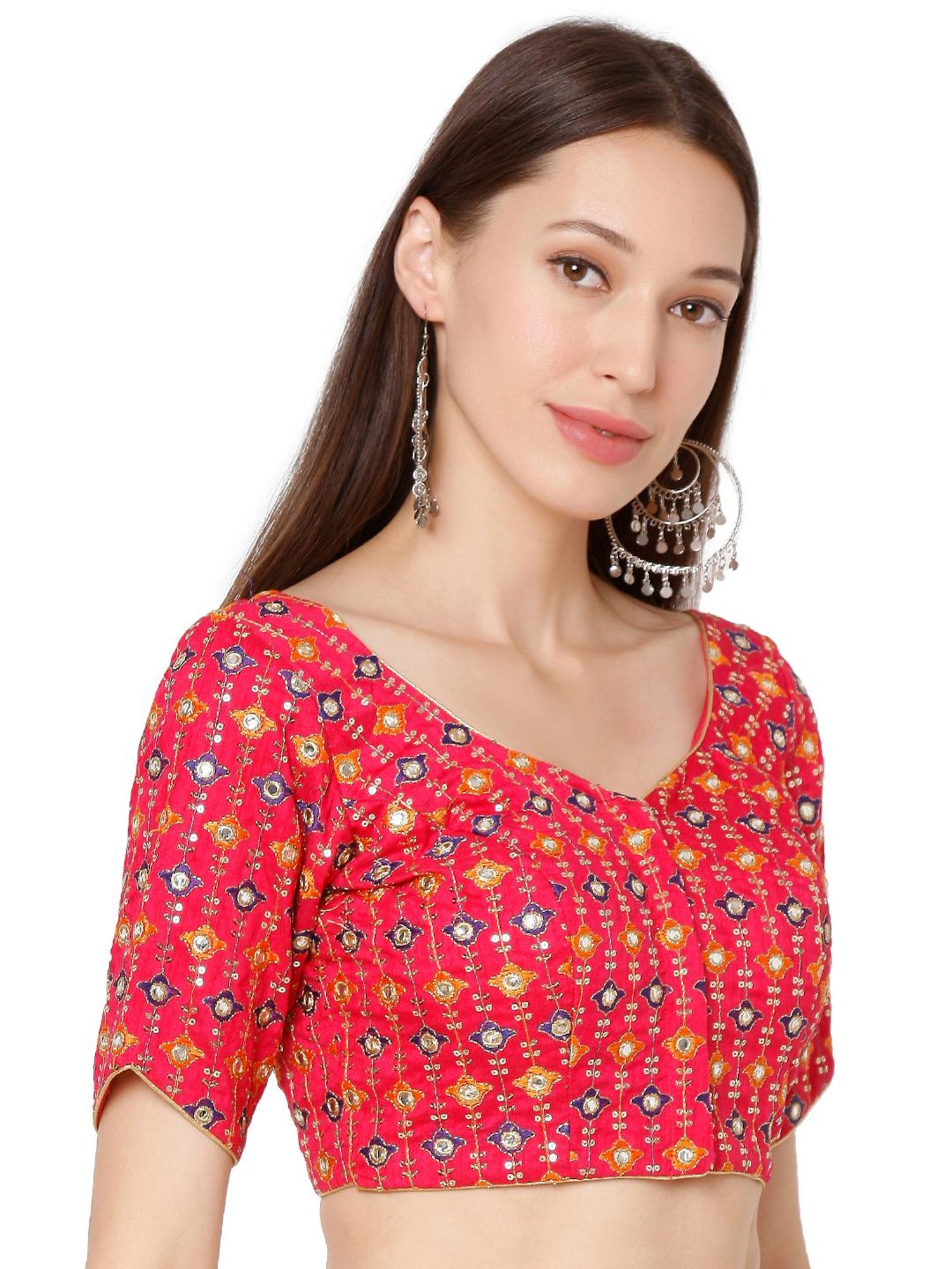 Salwar Studio Pink Embroidered Blouse