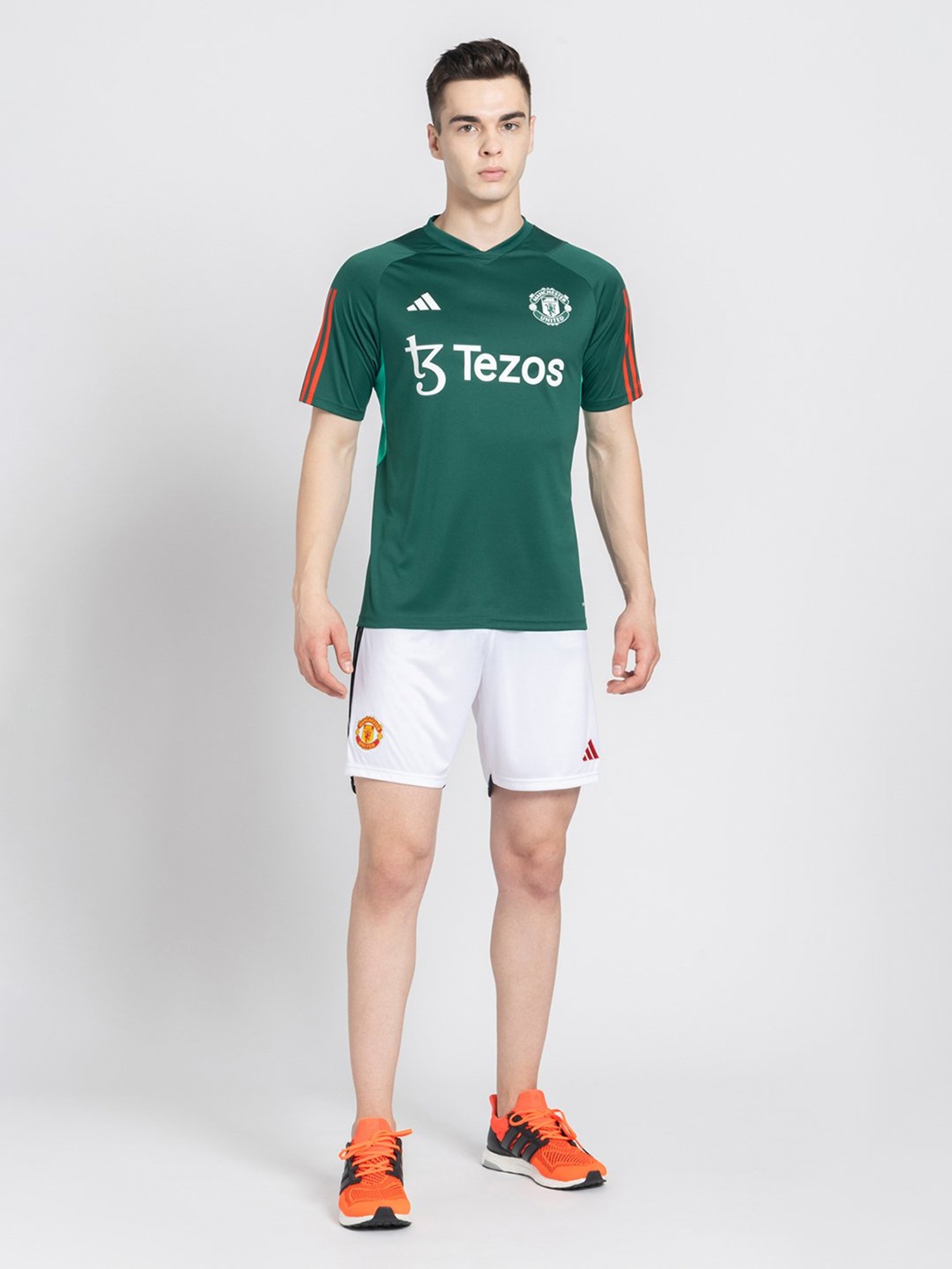 adidas Manchester United Green Slim Fit Football Training Jersey