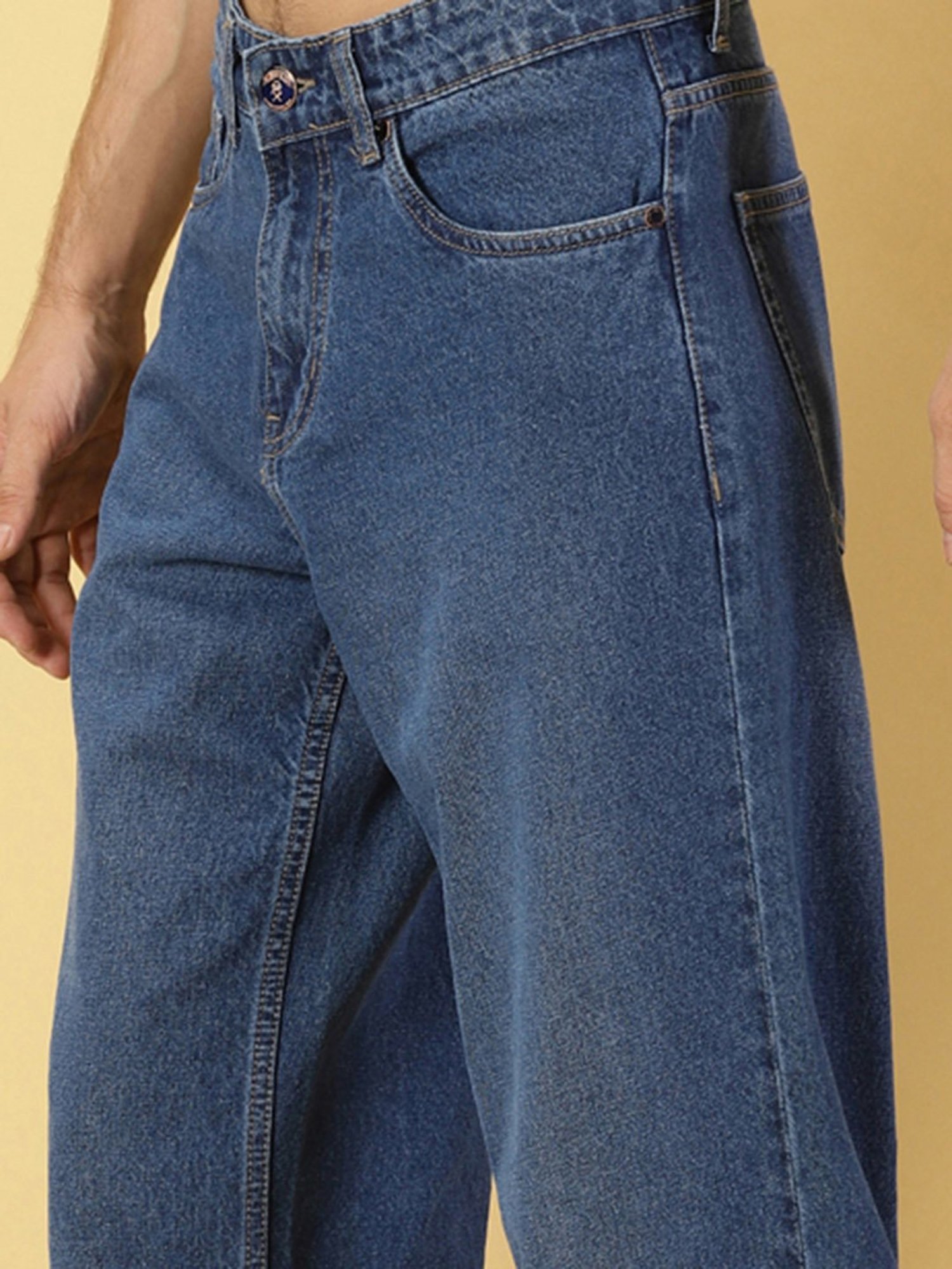 Thomas Scott Blue Relaxed Fit Lightly Washed Jeans