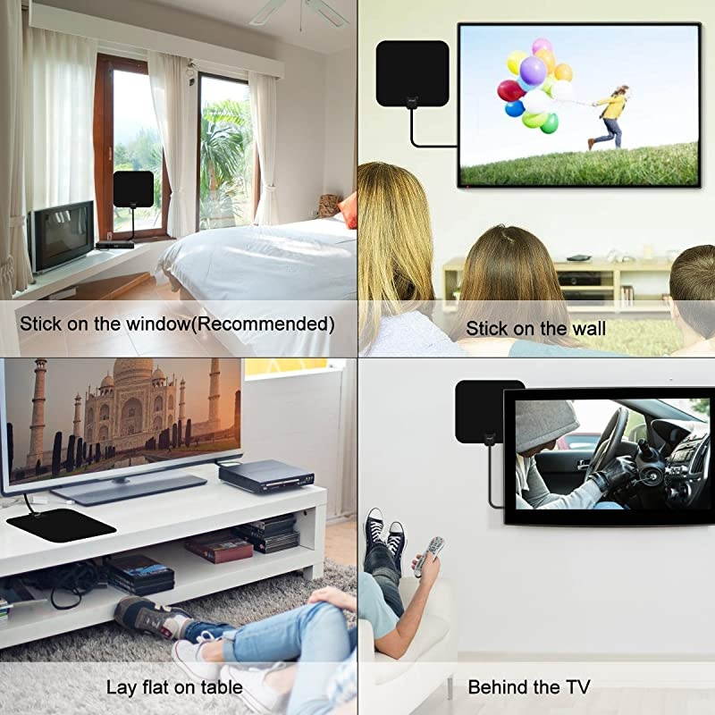 Antenna Indoor Amplified HDAntenna Digital HD 4K80 Miles Range Maxwith Powerful Amplifier 165 FT Coax Cable2019 Newest