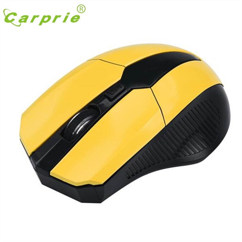 CARPRIE Yellow 2.4GHz Optical Gaming Mouse Cordless USB Receiver PC Computer Wireless Mouse for Laptop
