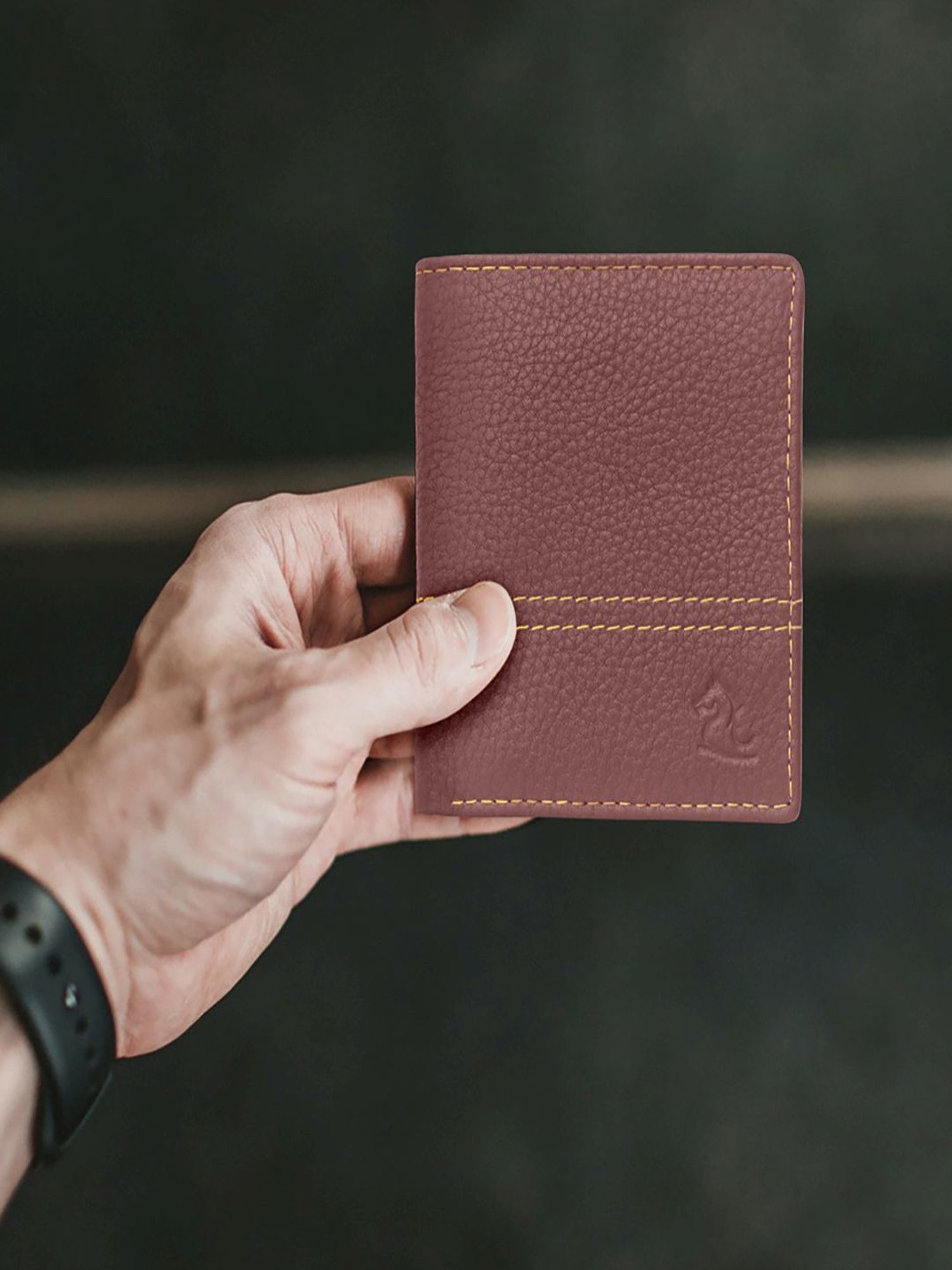 Kara Maroon Leather Bi-Fold Wallet for Men