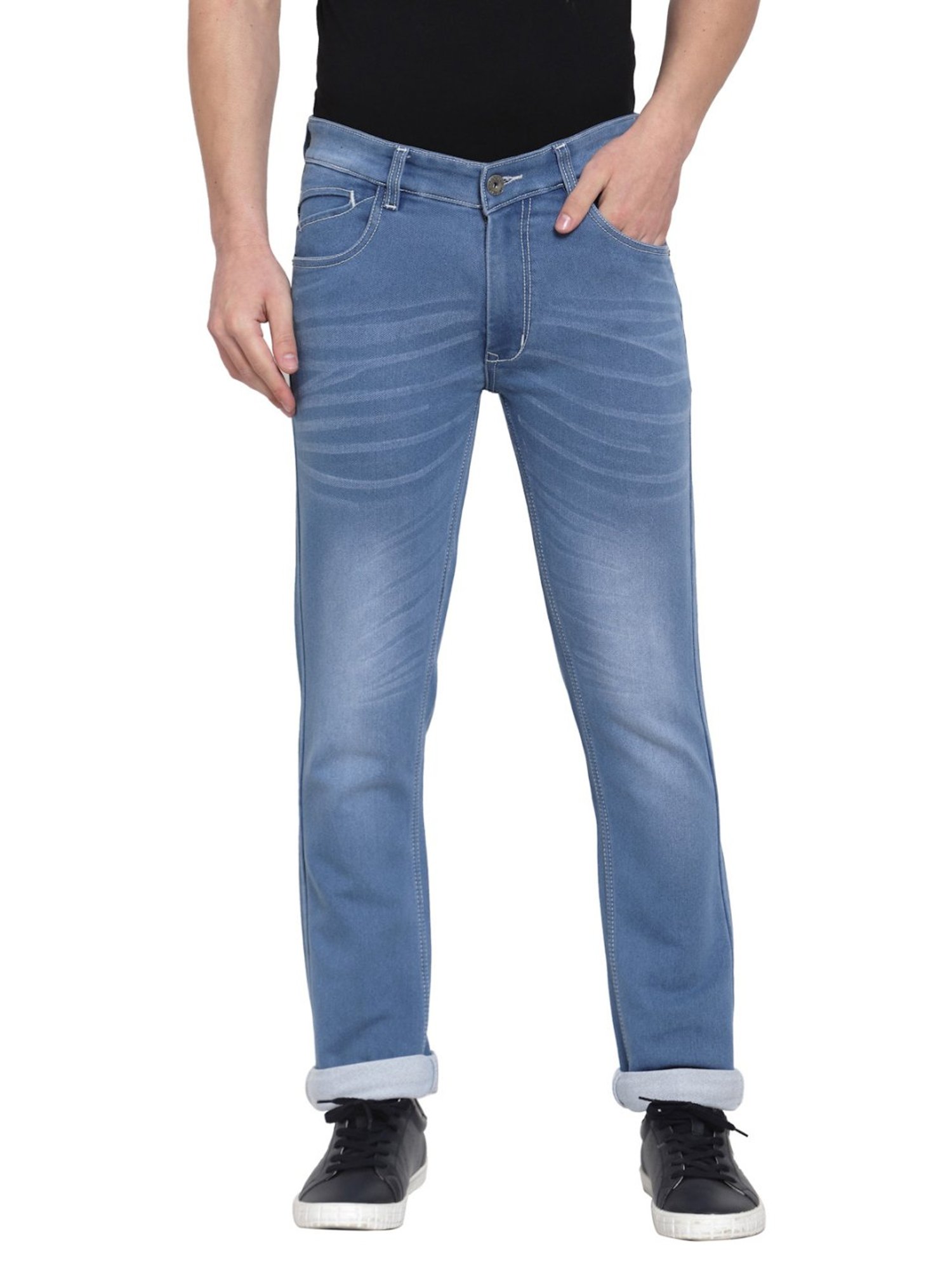 Allen Cooper Blue Regular Fit Jeans