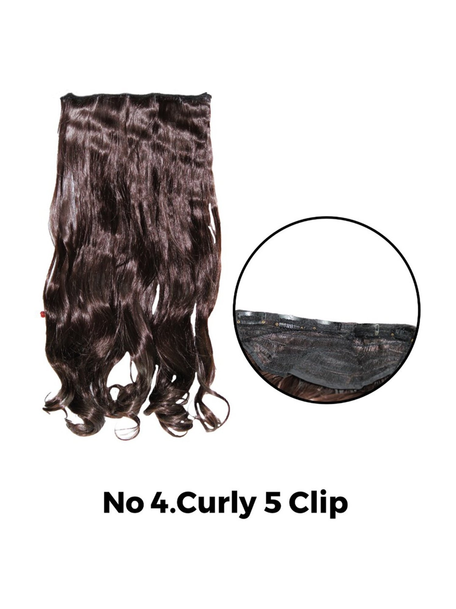 Bronson Professional Out Curl 5 Clip-In Hair Extensions Dark Brown No. 4 - 24 Inches