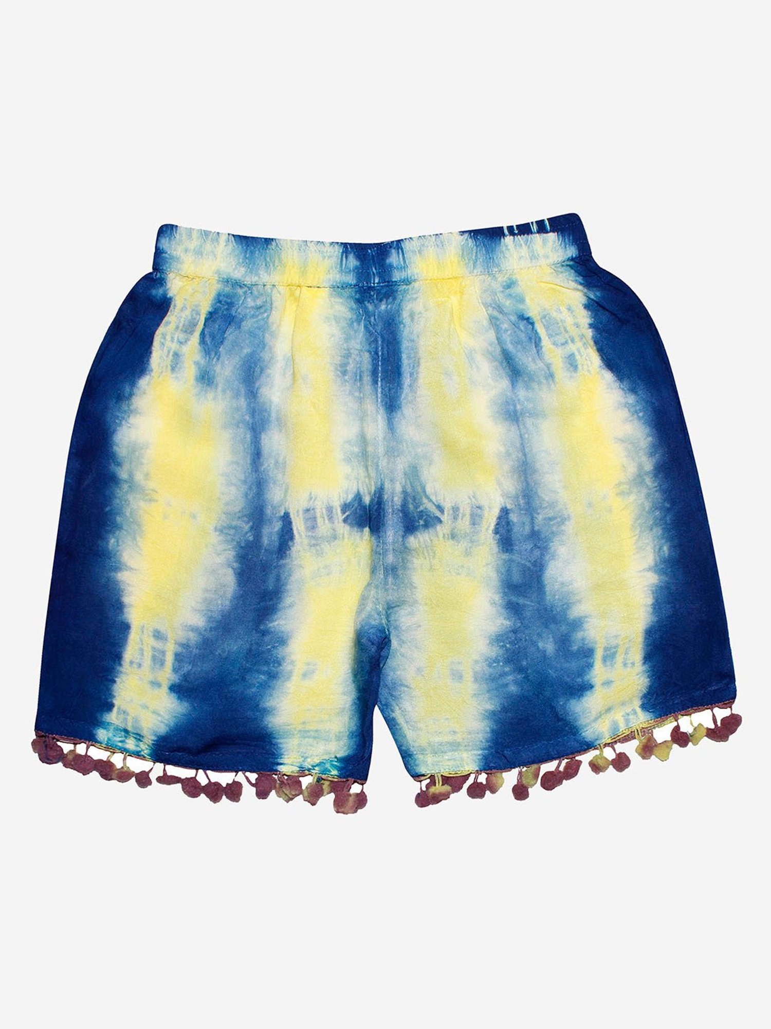 HELLCAT Kids Yellow & Navy Printed Shorts (Pack Of 2)