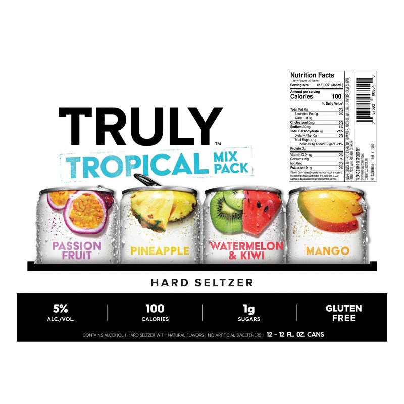 Truly Hard Seltzer Tropical Mix Pack - 12pk/12 fl oz Slim Cans