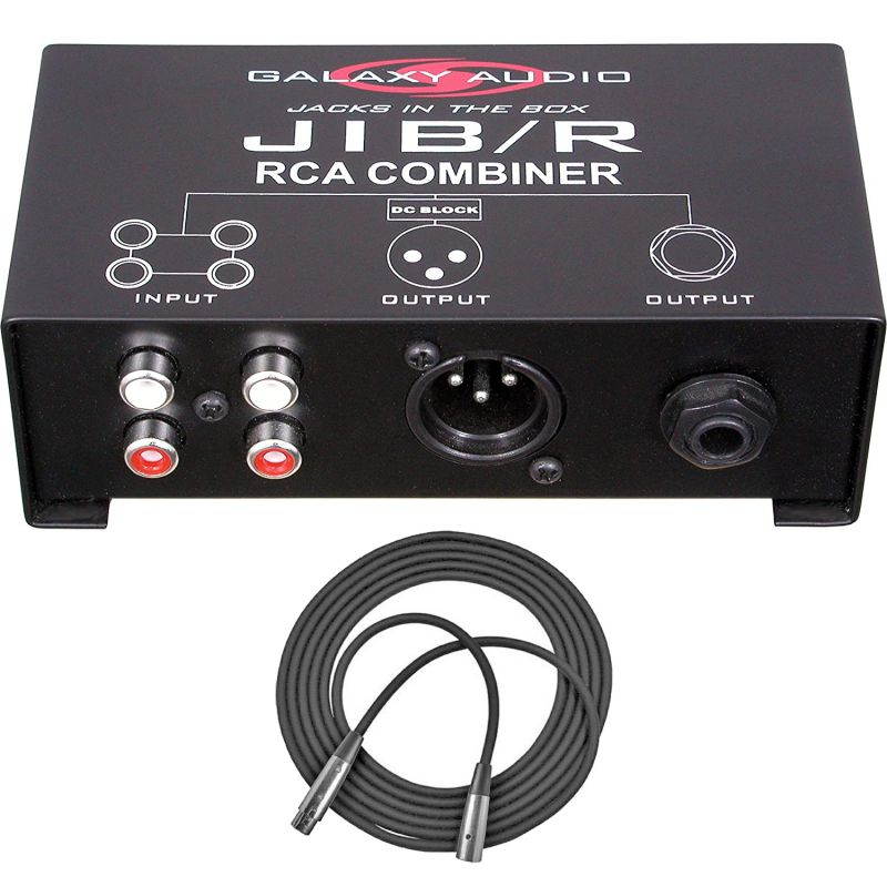 Galaxy Audio JIBR Dual RCA In, Mono XLR & Out Combiner