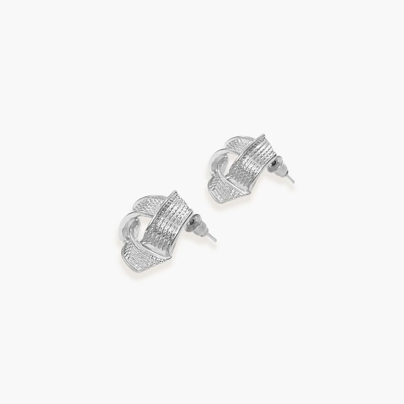 Sanctuary Project Geo Textured Knot Stud Earring Silver