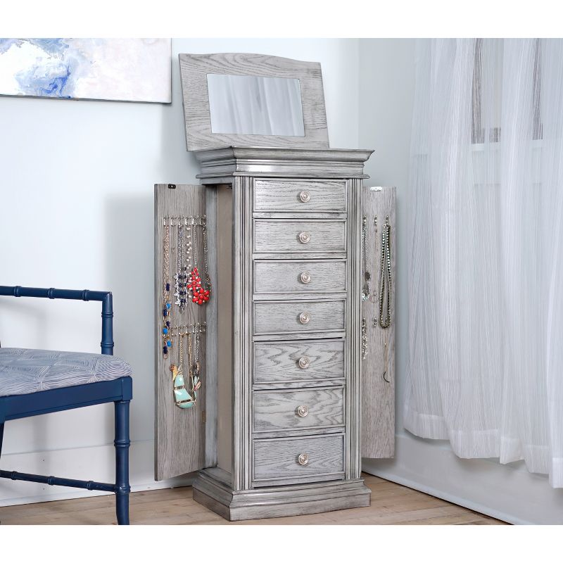 Landry Standing Jewelry Armoire Ceruse Gray - Hives & Honey