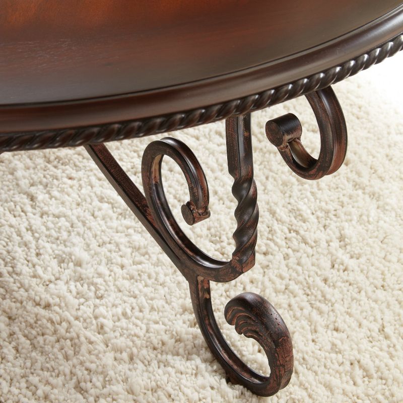 Crowley Cocktail Table Wood and Metal Cherry - Steve Silver