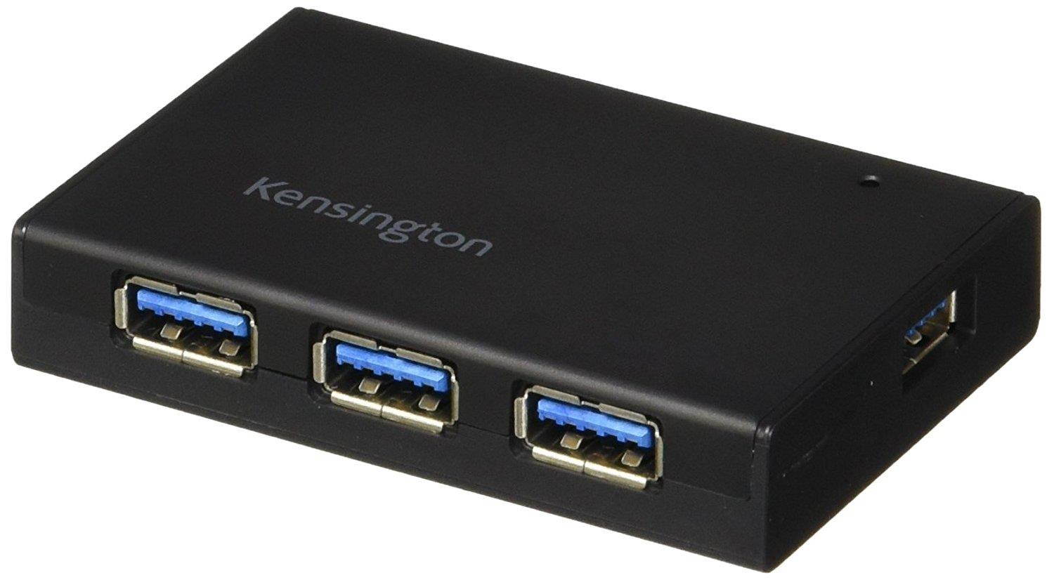 Kensington UH4000C USB 3.0 4-Port Hub & Charger - Black