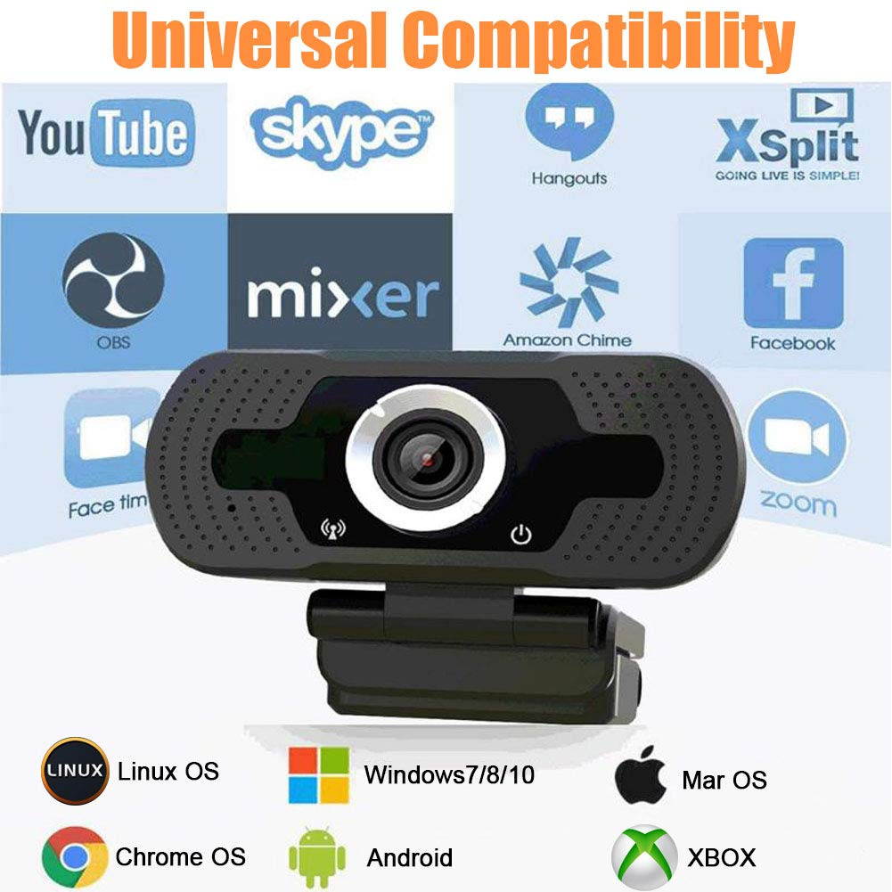 1080P Webcam, NP HD PC Webcam USB Mini Computer Camera Built-in Microphone - USB Web Camera for Live Streaming, Video Calling and Recording - Computer PC Desktop Laptop with 110&deg; Wide View Angle A-A1