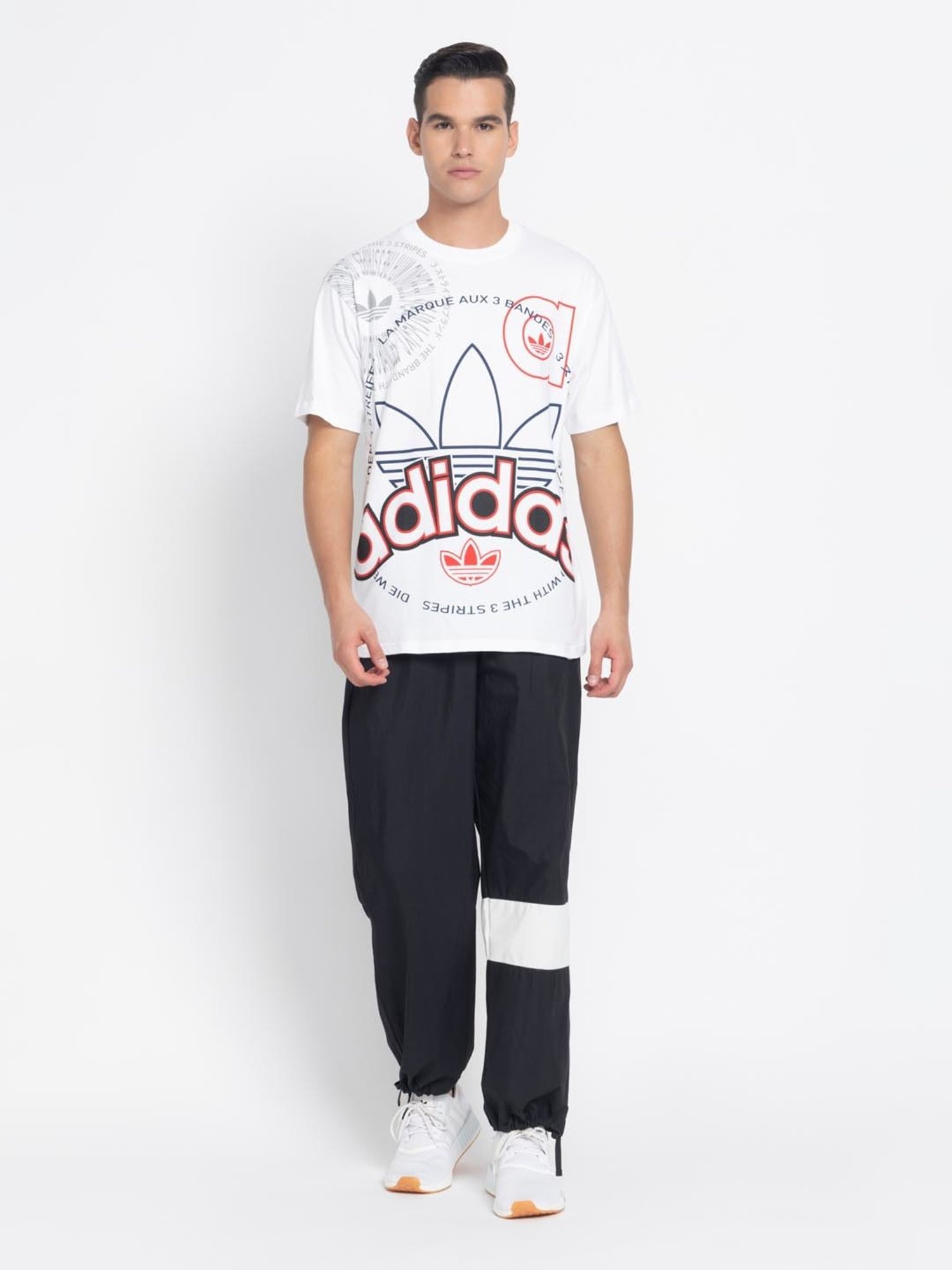 Adidas Originals White Regular Fit Printed T-Shirt