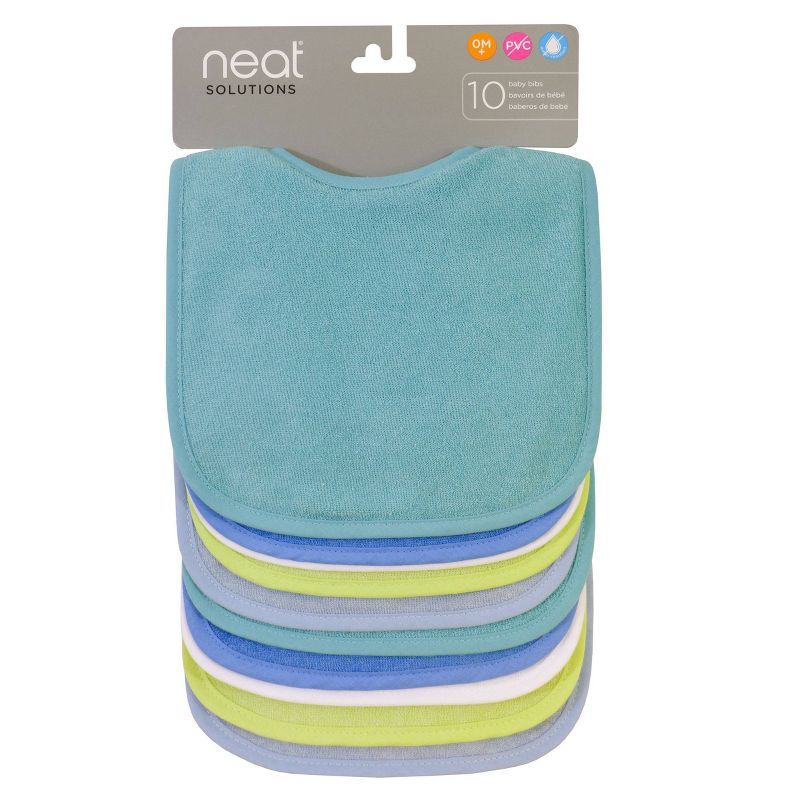 Neat Solutions Water-Resistant Lined Infant Bib Set Boy - 10pk