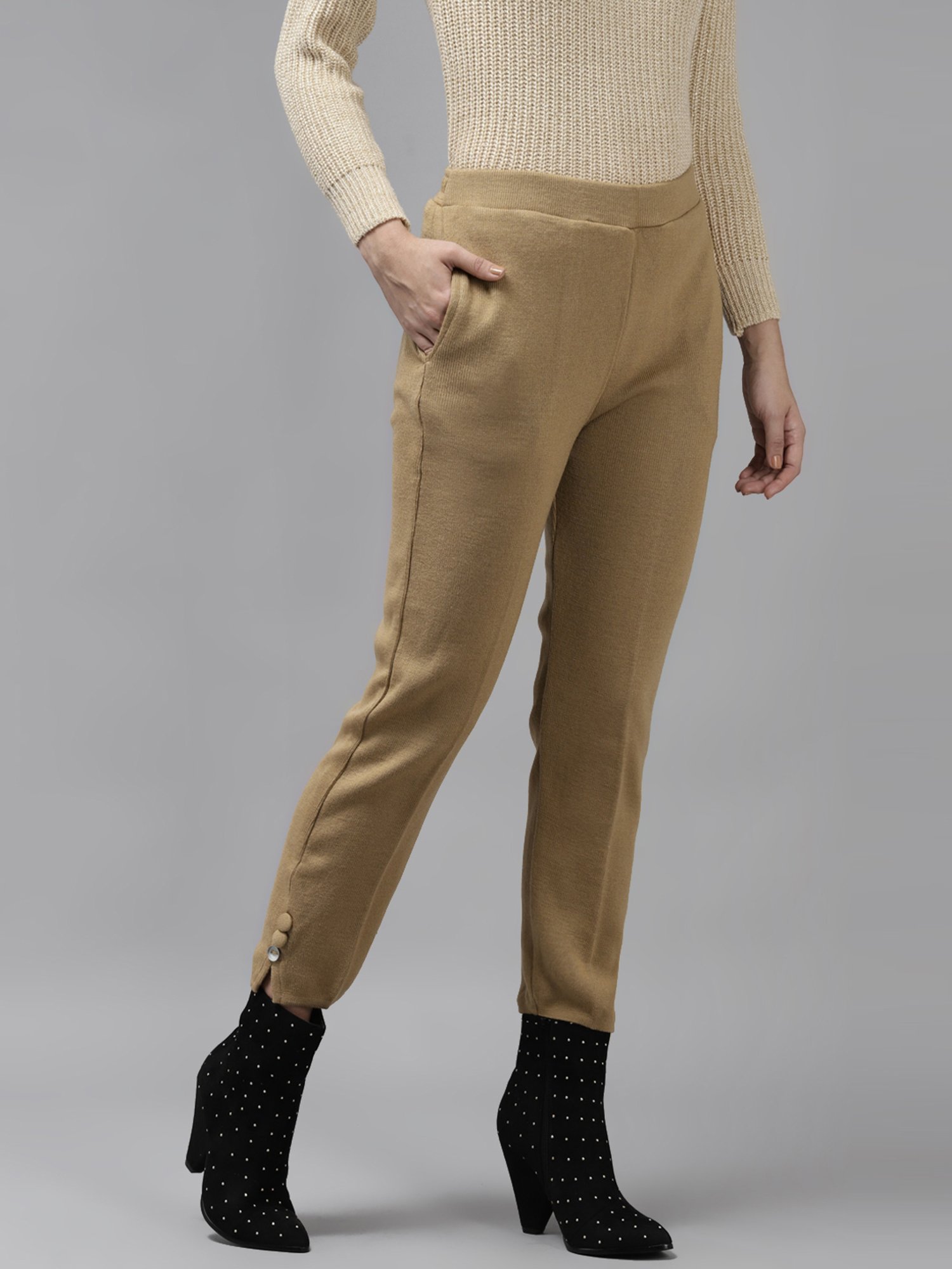 Cayman Brown Mid Rise Trousers