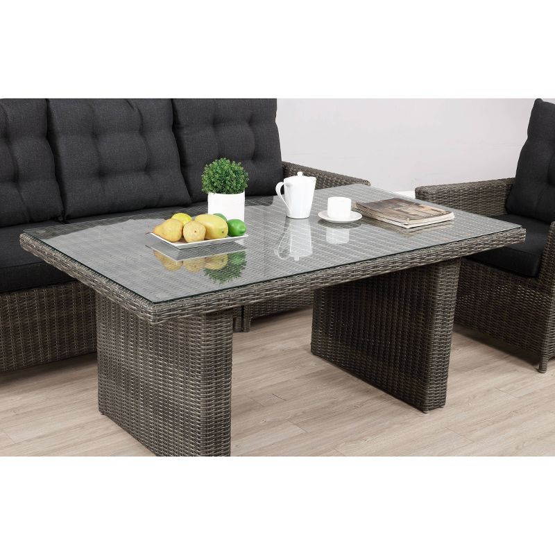 Asti 6pc Wicker Outdoor Seating Set - Gray - Alaterre Furniture