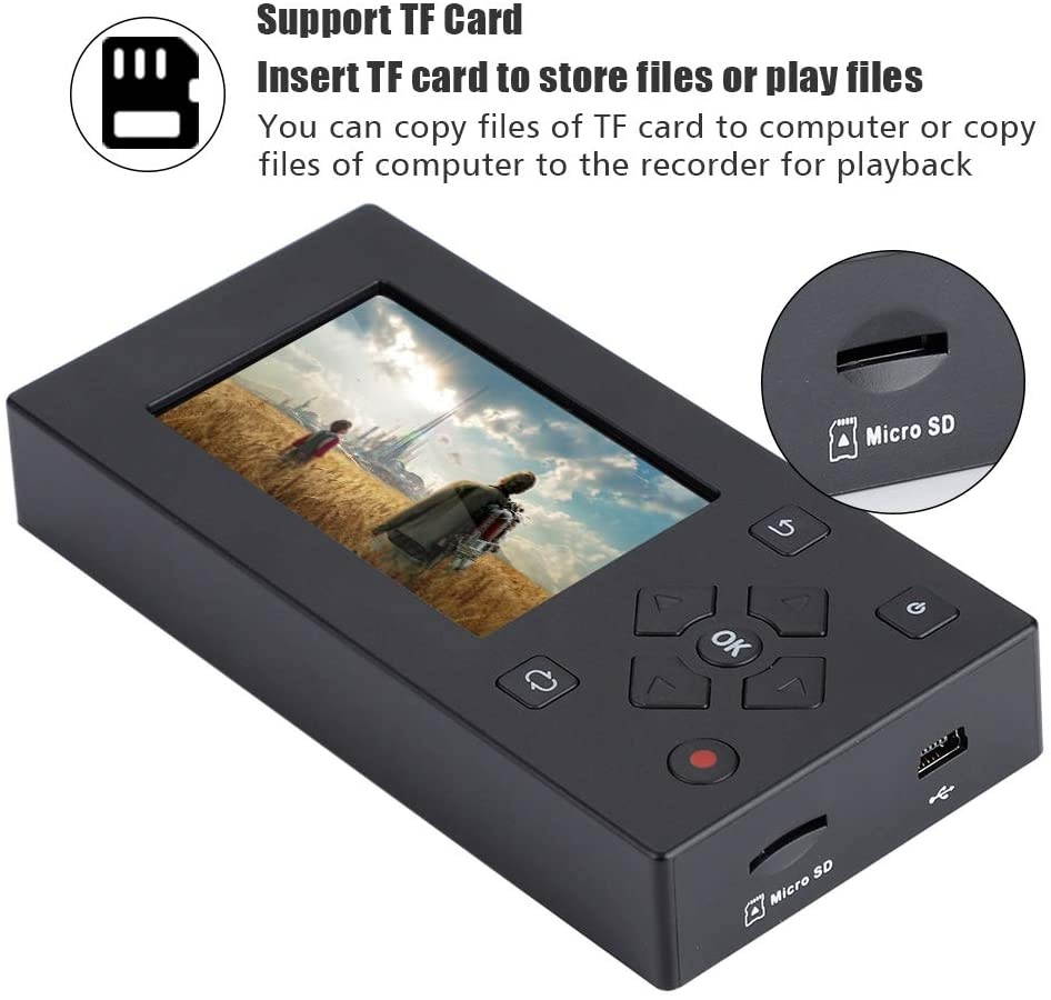 Tangxi Portable 3 TFT Screen AV Recorder Audio and Video Converter Video Capture Recording Player VHS to Digital Converter to Capture Video from VCR VHS Tapes Hi8 Camcorder DVDTV Box