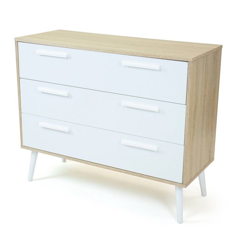 Stockholm 3 Drawers Dresser Chest Light Wood/White - Humble Crew