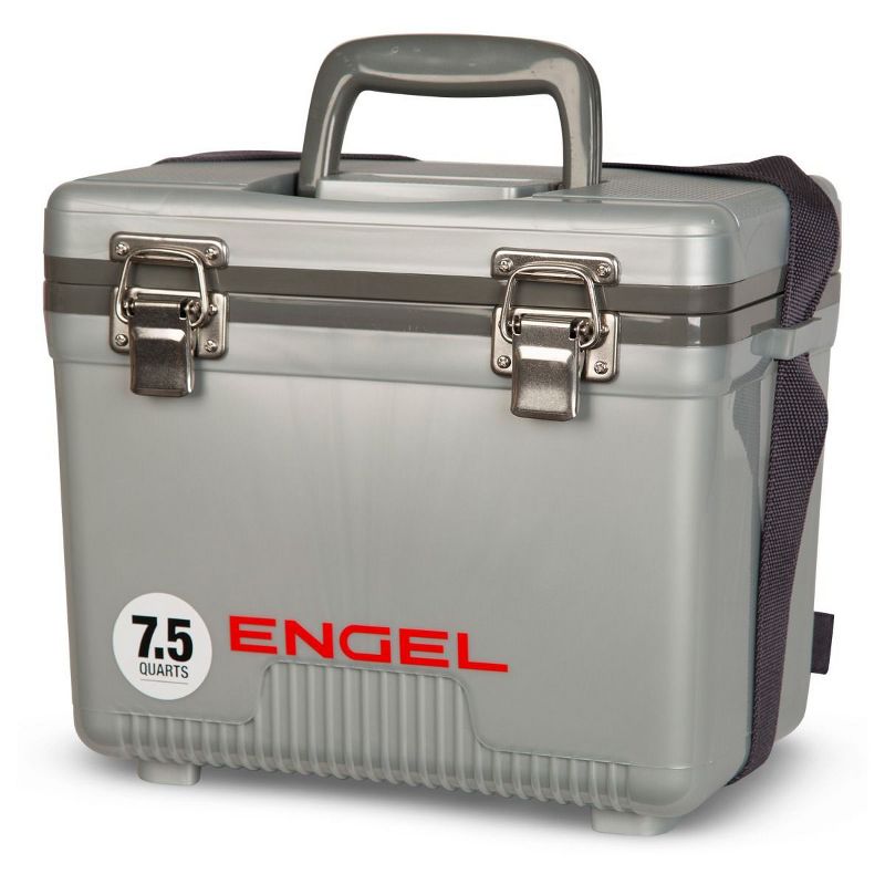 Engel 7.5-Quart 8-Can EVA Gasket Seal Ice and DryBox Cooler with Carry Handles and Shoulder Strap, White
