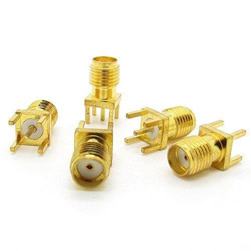 5pcs KE Type RP-SMA Male Plug Straight Solder PCB Mount Connector Adapter