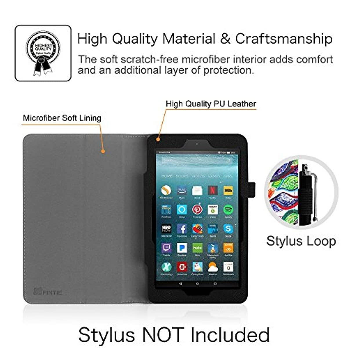 Fintie Folio Case for Amazon Fire 7 Tablet (Previous Generation - 7th, 2017 Release) - Slim Fit PU Leather Standing Protective Cover Auto Wake/Sleep, Compatible with Fire 7 (5th Gen, 2015), Love Tree