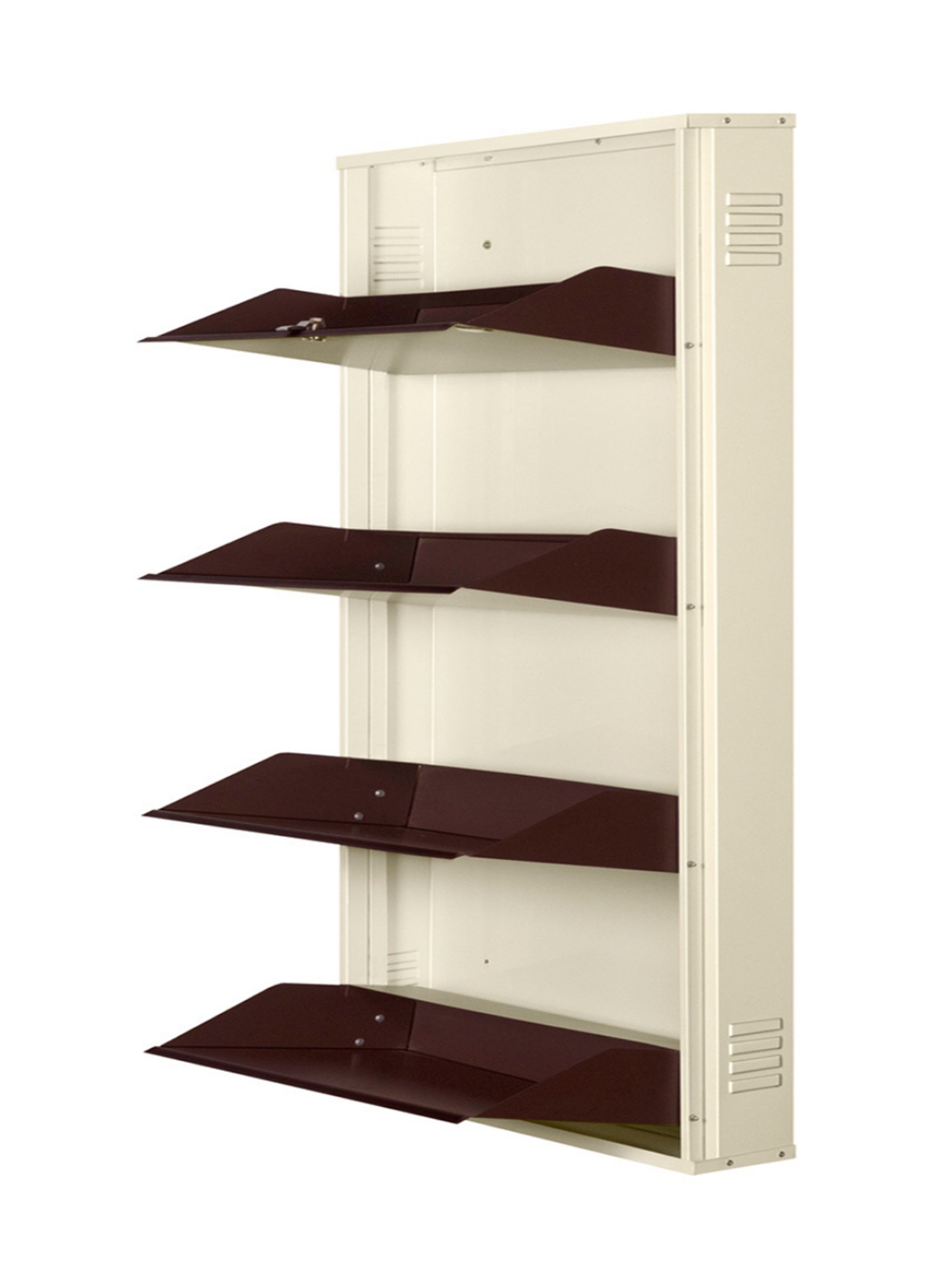 Delite Kom Metal Shoe Rack - 29" 4 Shelf, Ivory Coffee, PowderCoat, Wall Mount, DIY
