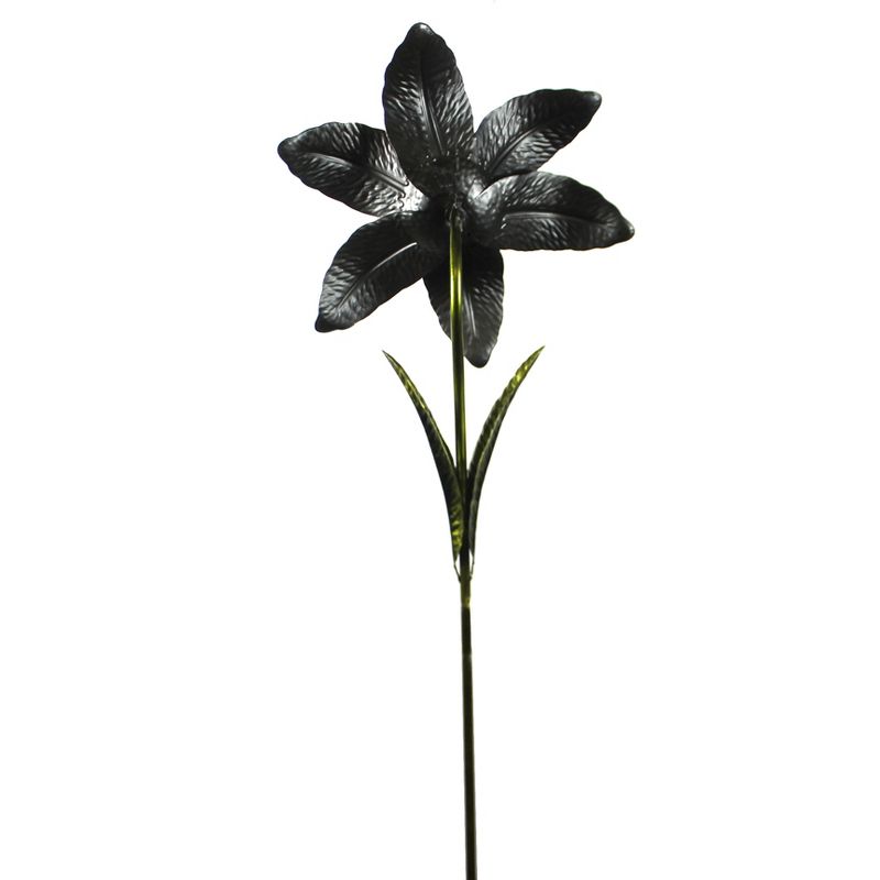 Home & Garden 60.0" Giant Flower Stake Orange Hand Painted Textured Regal Art & Gift  -  Decorative Garden Stakes