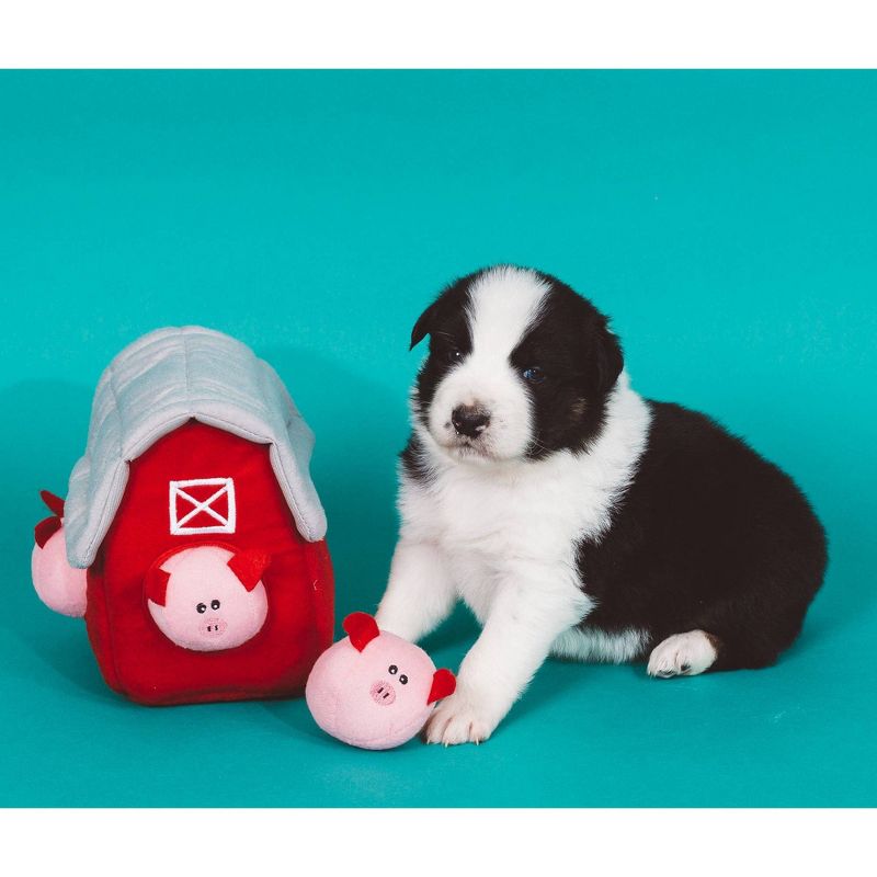 ZippyPaws Burrow Pig Barn Dog Toy
