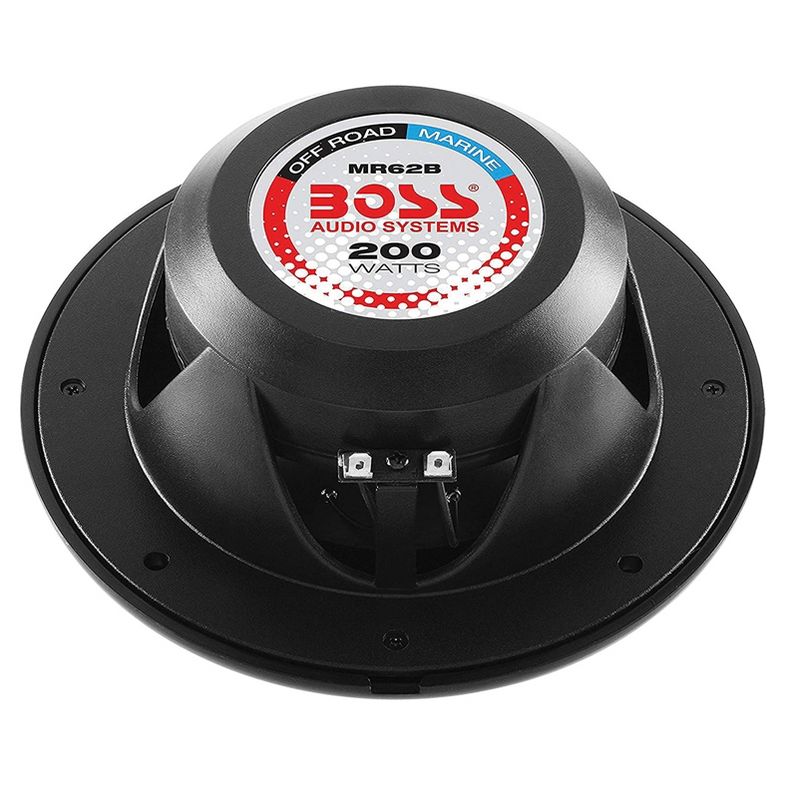 BOSS Audio 6.5-Inch 200-Watt 2-way Water Resistant Marine Boat Speakers, Black, Set of 2