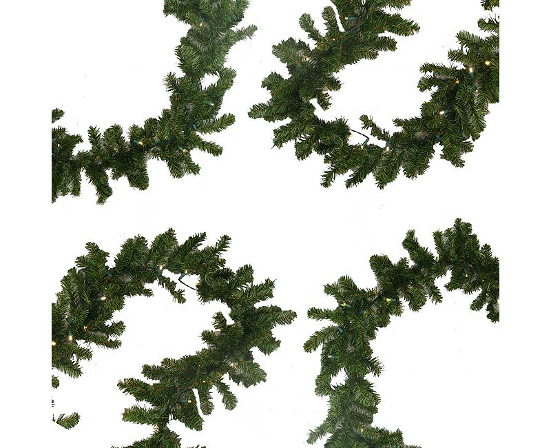 Darice 9' x 10" Prelit LED Battery Operated Pine Artificial Christmas Garland - Warm Clear Lights