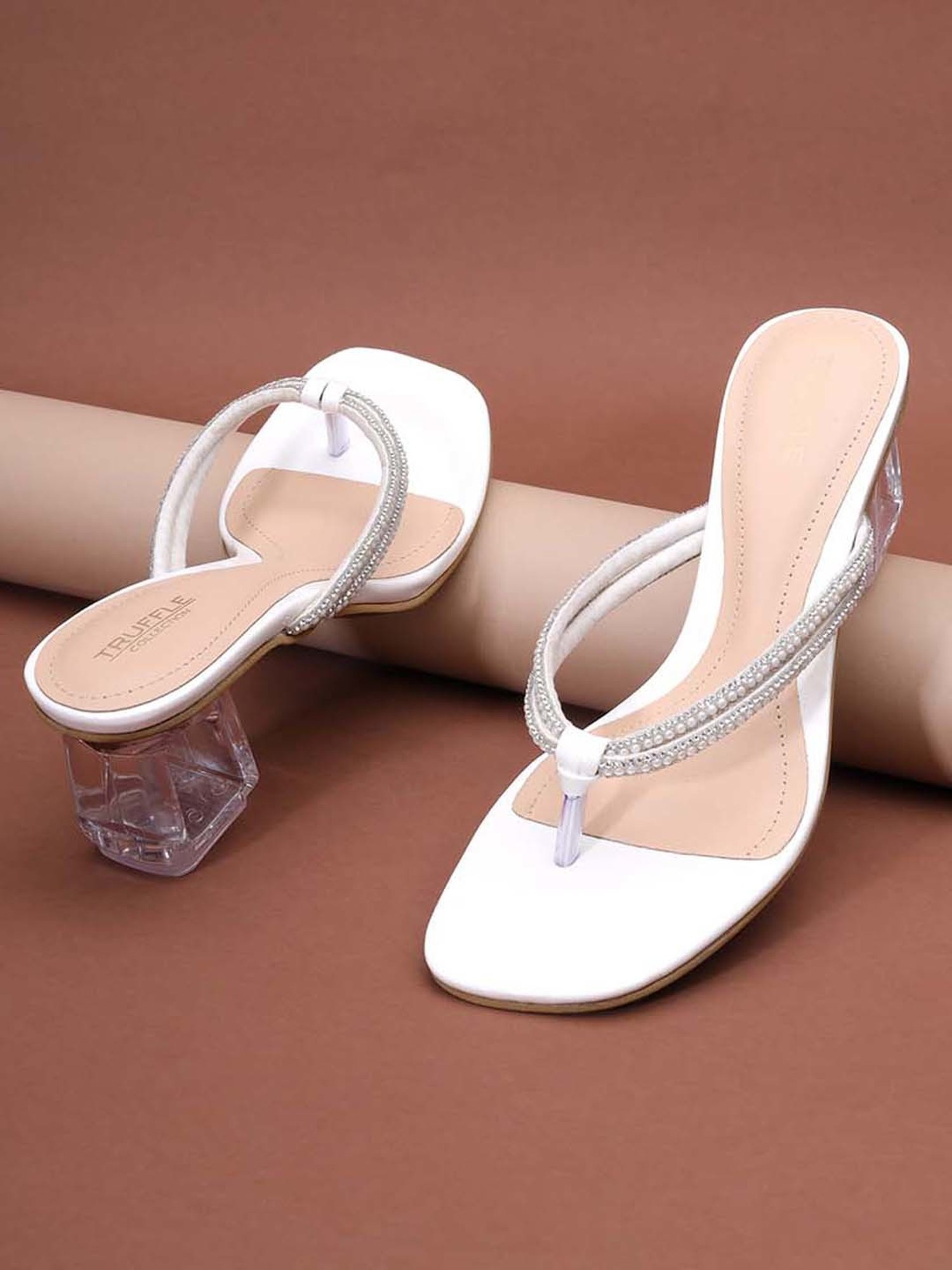 Truffle Collection Women's White Thong Sandals