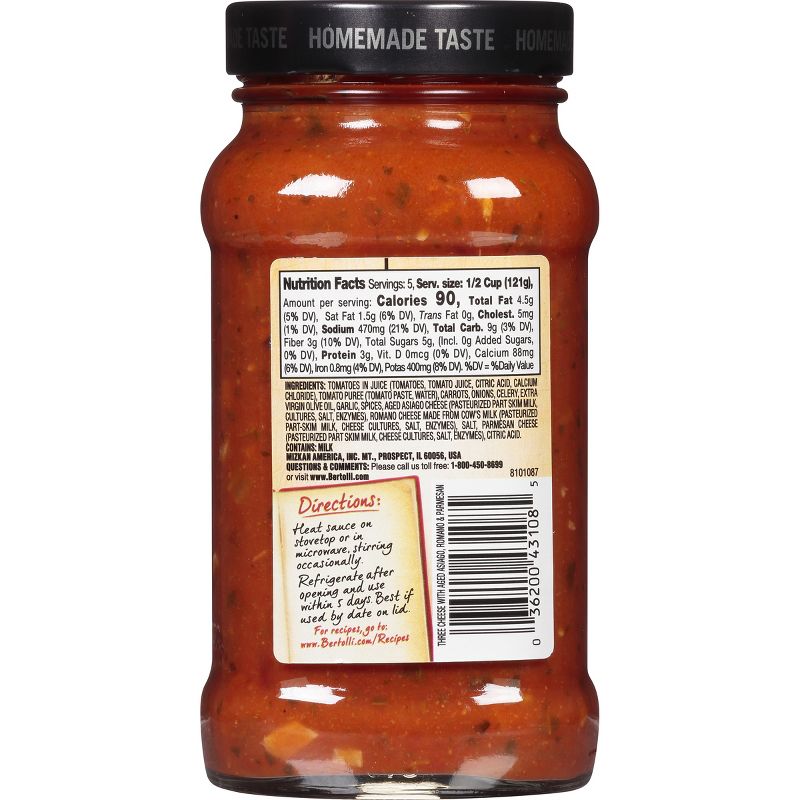 Bertolli Rustic Cut Three Cheese Pasta Sauce 23oz