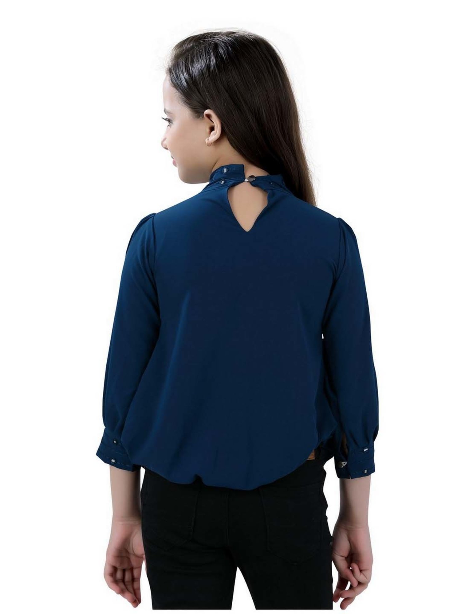 poplins Kids Blue Cotton Regular Fit Top