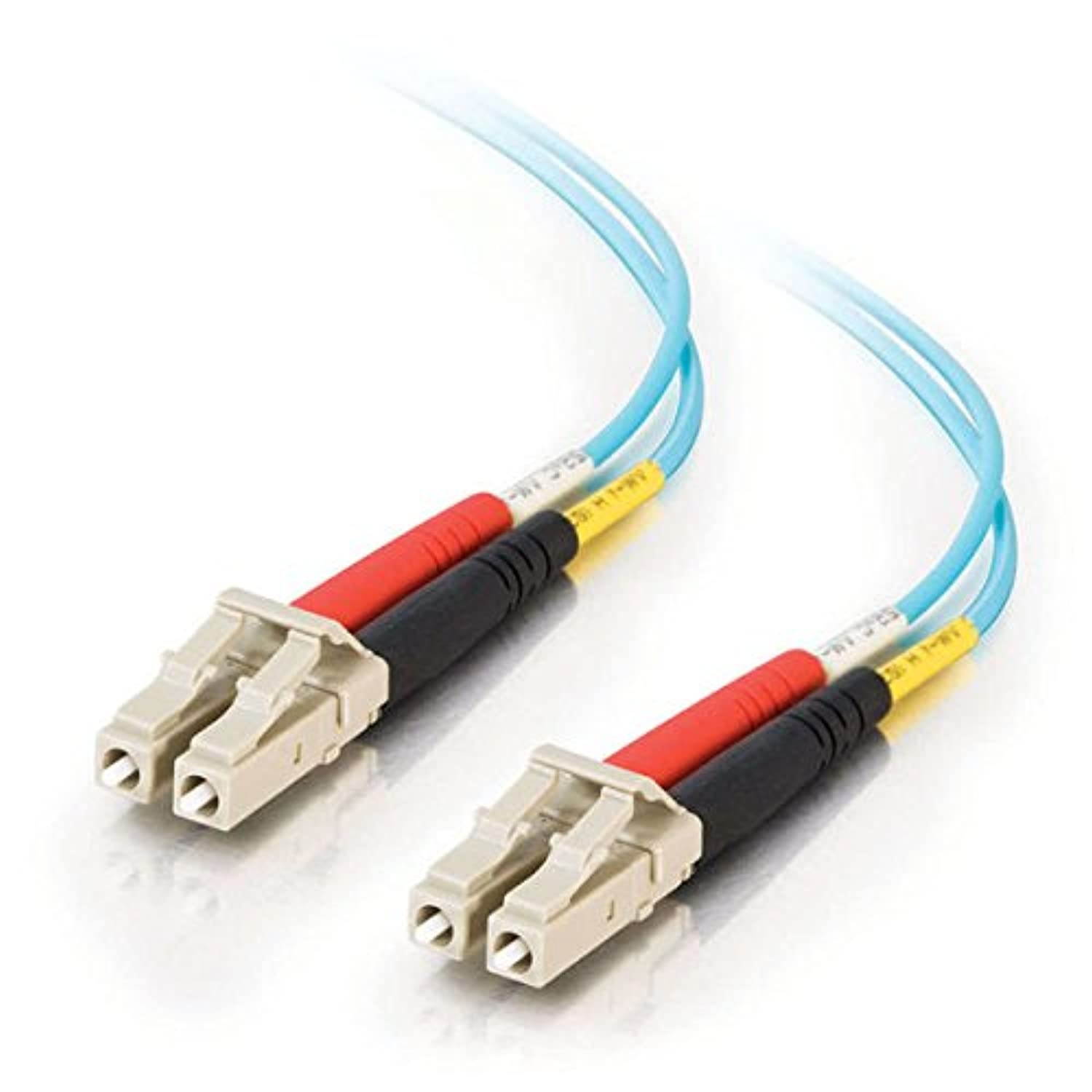 C2G 11003 OM3 Fiber Optic Cable - LC-LC 10Gb 50/125 Duplex Multimode Fiber Cable, TAA Compliant, Aqua (16.4 Feet, 5 Meters)