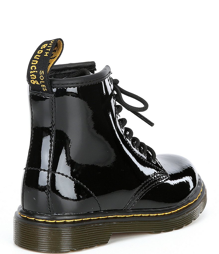 Dr. Martens Girls' 1460 Zip-Up Patent Leather Combat Boots (Toddler)