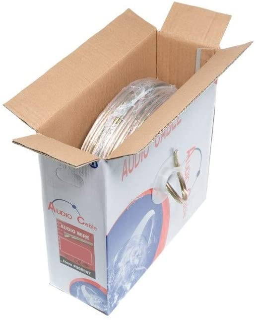 100FT Clear Car/Home Speaker Cable Enhanced Loud Audio Wire 12 Gauge 2 Conductors 12AWG Bulk Cord (100FT 12AWG) Transparent