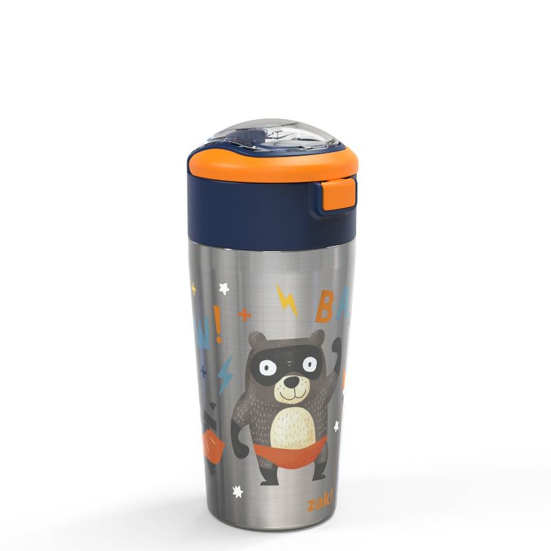 Zak Designs Single Drinkware with Spill proof Spout/Straw Lid - Girl - 12oz