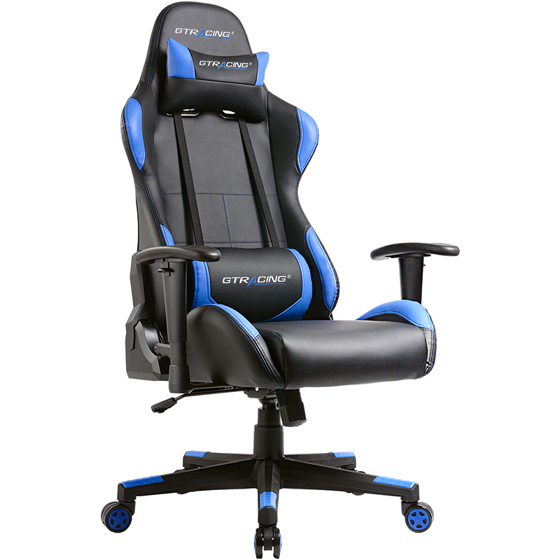 GTRACING Gaming Chair Ergonomic Racing Desk Chair PU Leather High-Back Adjustable Professional E-Sports Chair with Headrest and Lumbar Pillows GTBEE Series