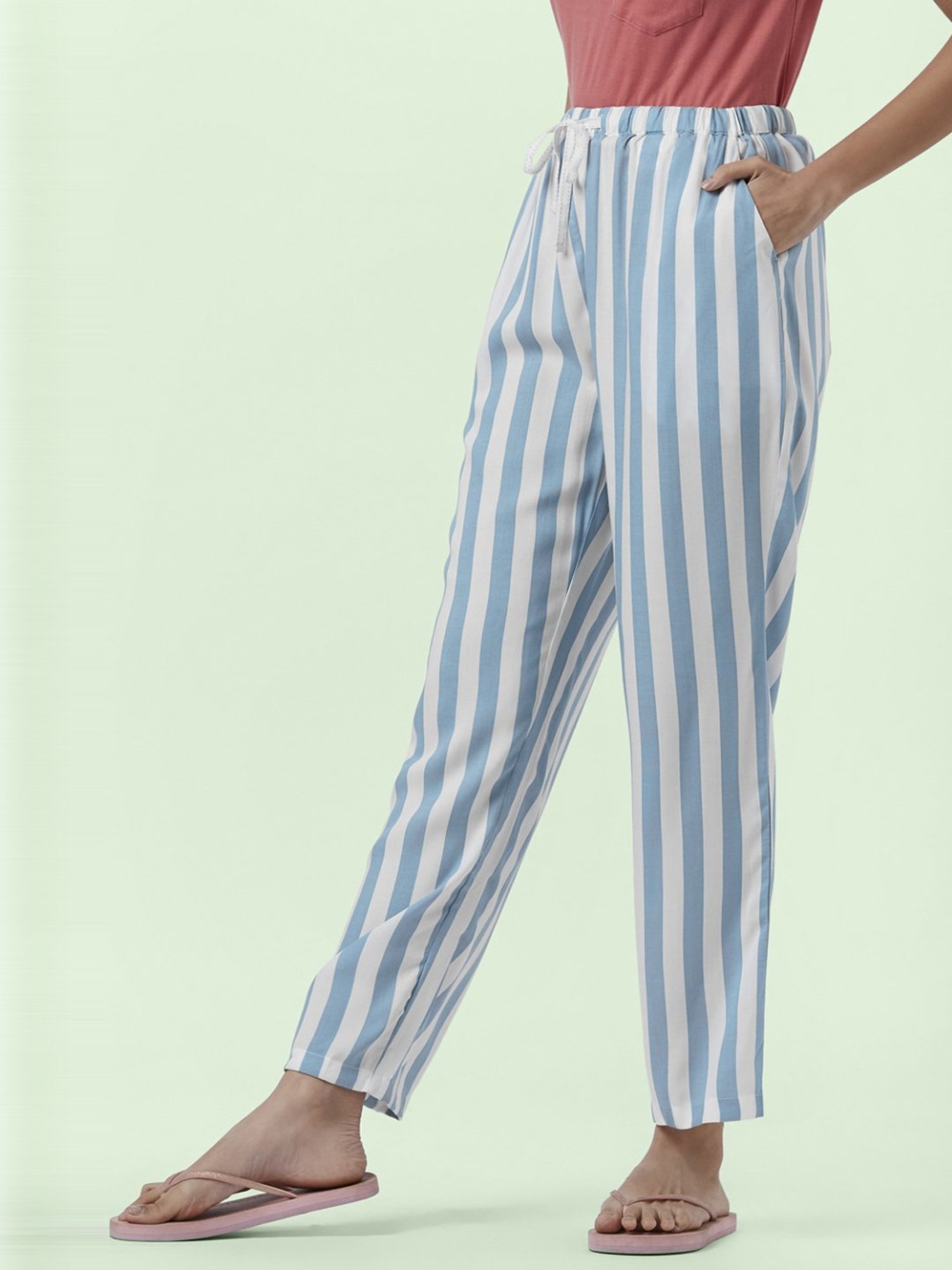 Dreamz by Pantaloons Blue Striped Pyjamas