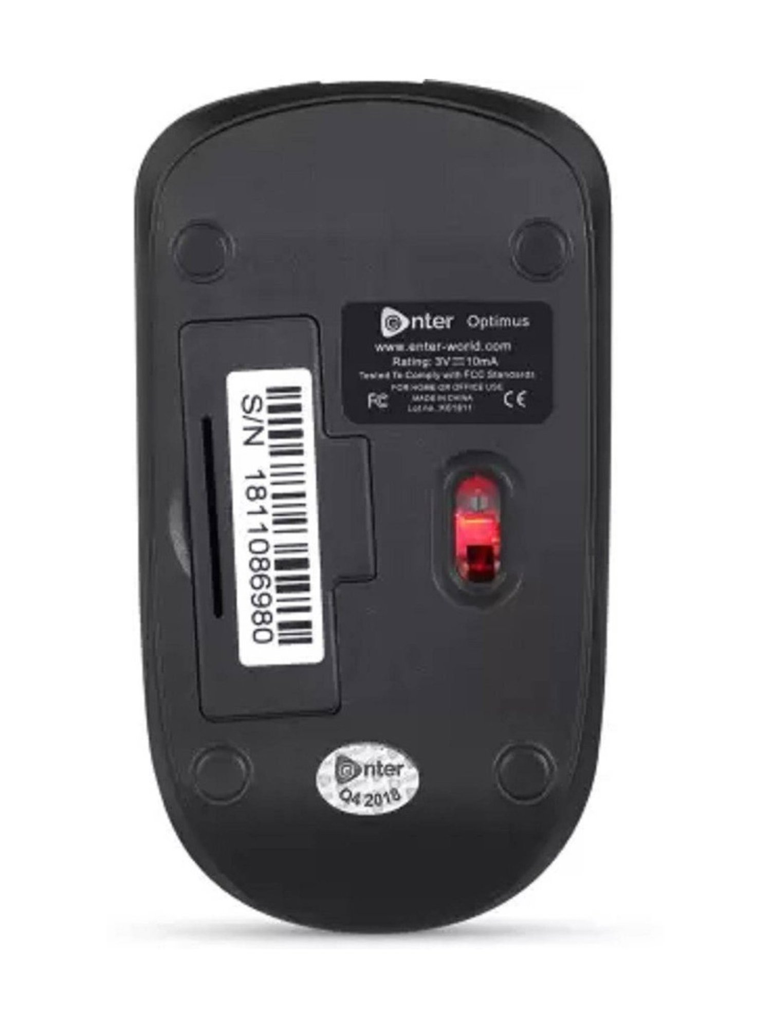 Enter Voyager Wireless Optical Mouse (USB 2.0, Black)