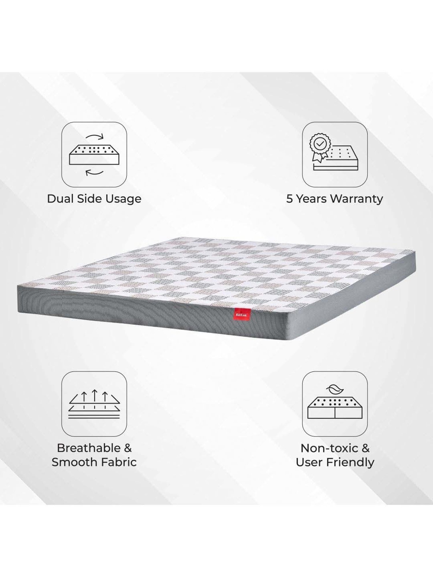 Kurlon Dual Roll Pack Multicolor Hr Foam & Softy Foam Single Size Bed Mattress
