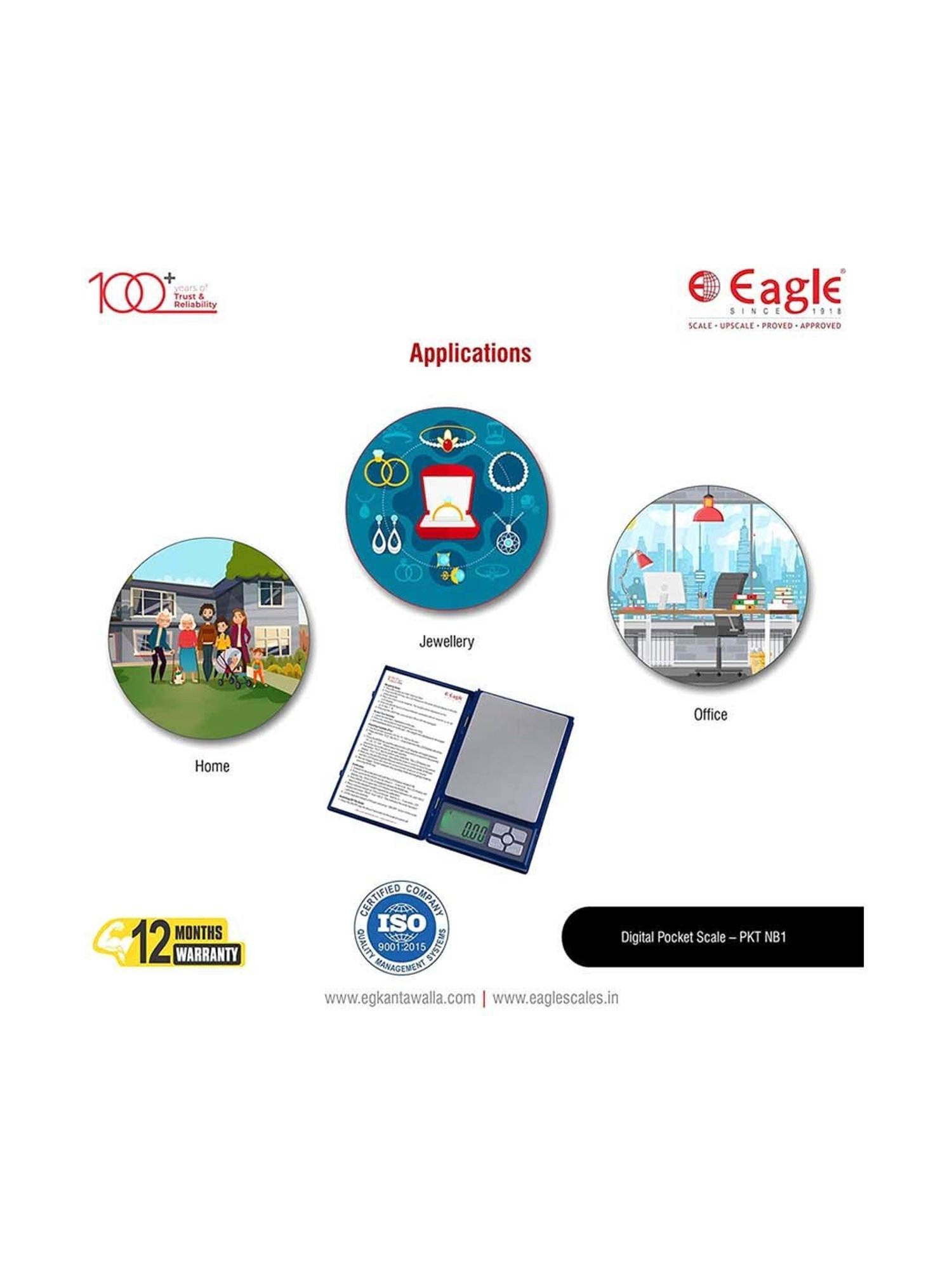 Eagle PKT-NB1 Digital Pocket Scale 600 g Capacity, 0.01g Accuracy,Small Machine, Gold Weight Machine