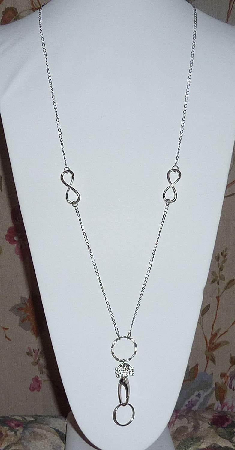 Message Charm, Hidden Hollow Beads Fashion Lanyard Necklace, Women's super strong chain lanyard for ID badge holder and keys, 34" long (Nurses call the shots)